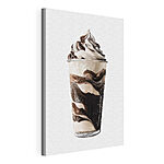 Canvas Schilderijen Chocolade- en vanille-ijs in een bekertje