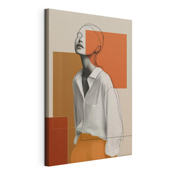 Canvas Schilderijen Vrouw met een wit shirt