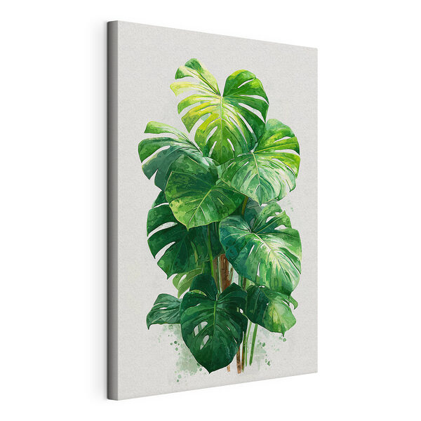 Grote groene plant met grote bladeren Canvas Schilderijen Grote groene plant met grote bladeren