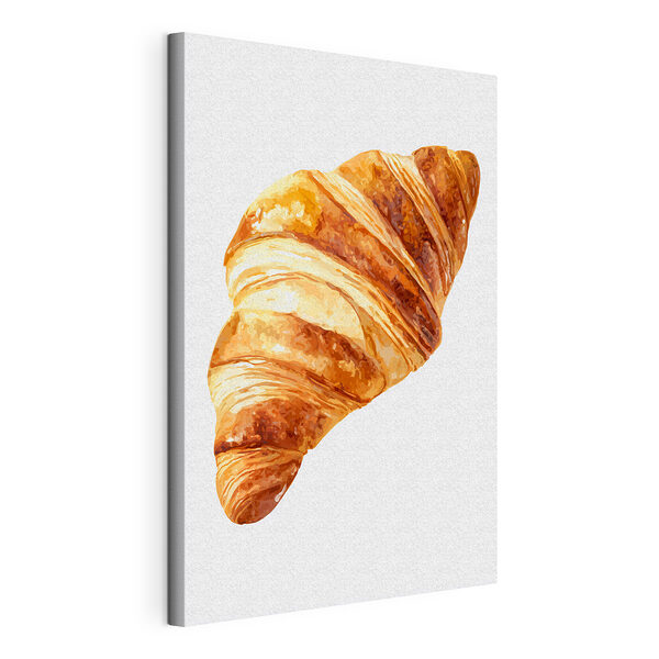 Een heerlijk, versgebakken, boterachtige croissant Canvas Schilderijen Een heerlijk, versgebakken, boterachtige croissant