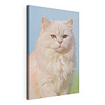 Canvas Schilderijen Witte kat met groene ogen