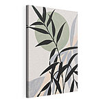 Canvas Schilderijen Plant met bladeren en cirkels