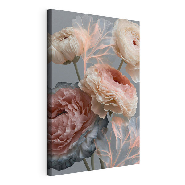 Verfijnde bloemen in zachte tinten Canvas Schilderijen Verfijnde bloemen in zachte tinten