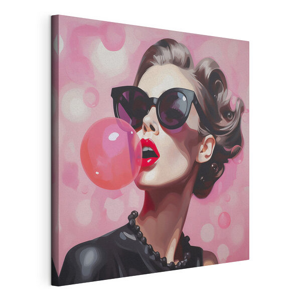 Vrouw die een zeepbel blaast Canvas Schilderijen Vrouw die een zeepbel blaast