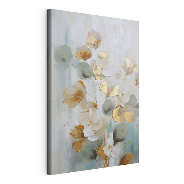 Schilderij van bloemen op een witte achtergrond Canvas Schilderijen Schilderij van bloemen op een witte achtergrond