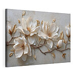 Canvas Schilderijen Witte bloemen op een witte achtergrond