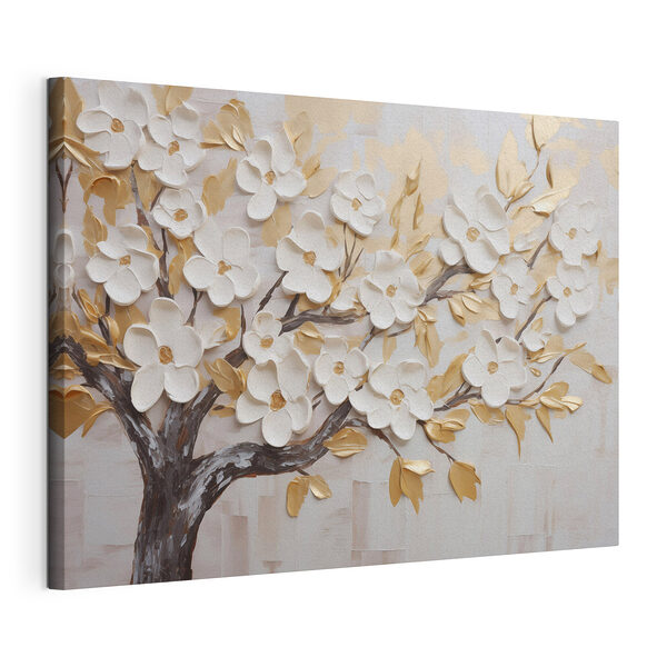 Bloeiende takken in zachte kleuren Canvas Schilderijen Bloeiende takken in zachte kleuren