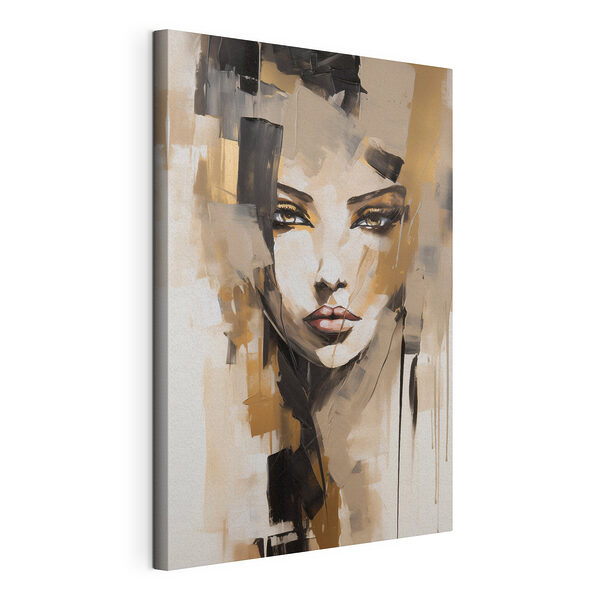 Schilderij van het gezicht van een vrouw Canvas Schilderijen Schilderij van het gezicht van een vrouw