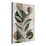 Canvas Schilderijen Plant met bladeren en cirkels