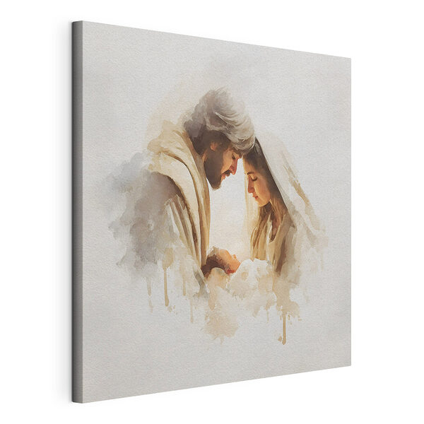 Een man en een vrouw in dekens die elkaar aankijken Canvas Schilderijen Een man en een vrouw in dekens die elkaar aankijken