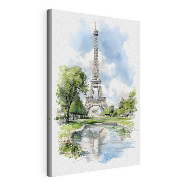 Aquarel van een toren Canvas Schilderijen Aquarel van een toren