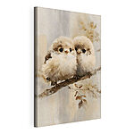 Canvas Schilderijen Twee vogels op een tak