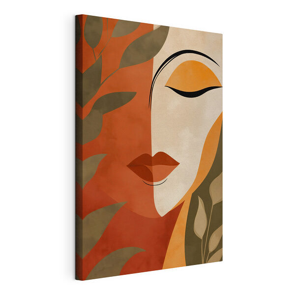 Canvas Schilderijen Schilderij van het gezicht van een vrouw
