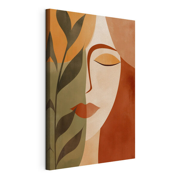 Schilderij van het gezicht van een vrouw Canvas Schilderijen Schilderij van het gezicht van een vrouw