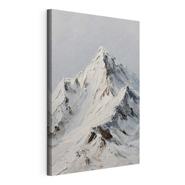 Besneeuwde berg met sneeuw op de top Canvas Schilderijen Besneeuwde berg met sneeuw op de top
