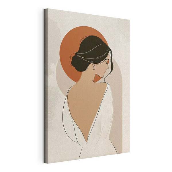 Canvas Schilderijen Vrouw met haar rug naar de kijker