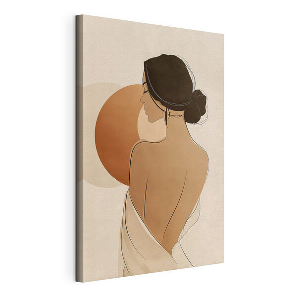 Canvas Schilderijen Vrouw met haar rug naar de kijker