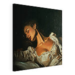 Canvas Schilderijen Vrouw in een witte jurk