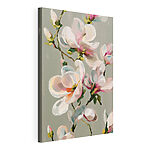Canvas Schilderijen Verfijnde bloemen in zachte pasteltinten