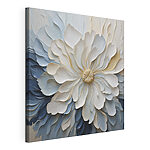 Canvas Schilderijen Witte en blauwe bloem