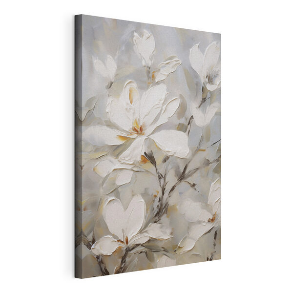 Canvas Schilderijen Schilderij van witte bloemen
