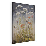 Canvas Schilderijen Schilderij van bloemen in een veld