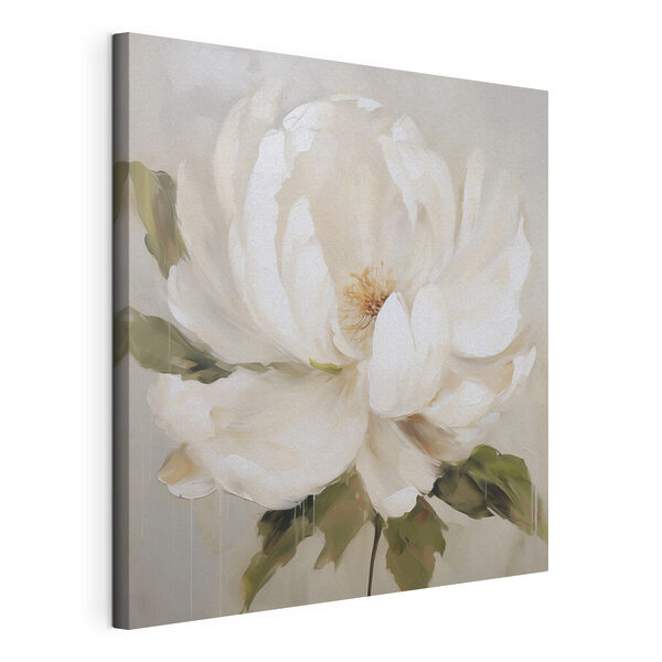 Canvas Schilderijen Schilderij van een witte bloem