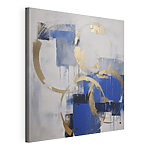 Canvas Schilderijen Abstracte cirkels in blauw en goud