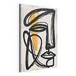 Canvas Schilderijen Zwart-gele kunst