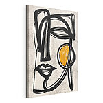 Canvas Schilderijen Zwart-gele tekening van een gezicht