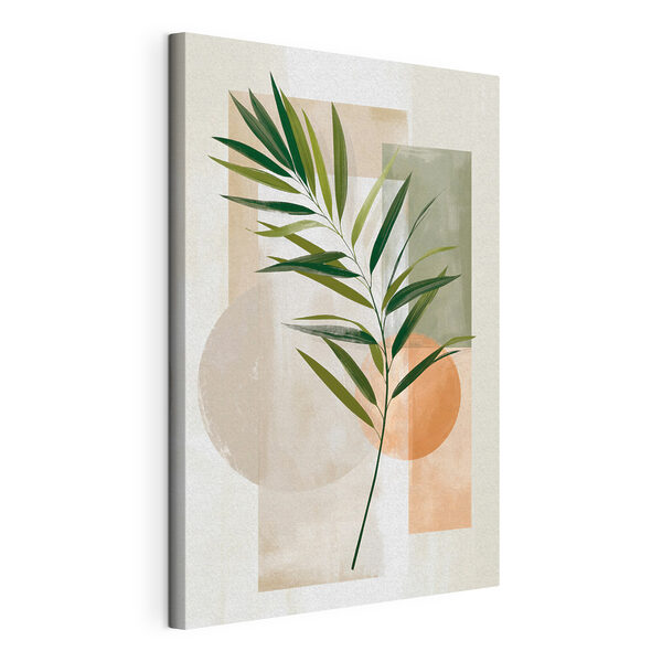 Canvas Schilderijen Groen blad op een witte achtergrond