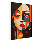 Canvas Schilderijen Het gezicht van een vrouw in verschillende kleuren