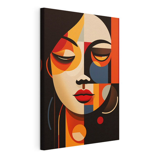 Canvas Schilderijen Het gezicht van een vrouw in verschillende kleuren