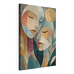Canvas Schilderijen Schilderij van het gezicht van een vrouw