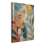 Canvas Schilderijen Schilderij van het gezicht van een vrouw