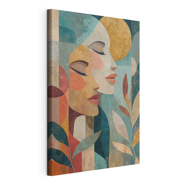 Canvas Schilderijen Schilderij van het gezicht van een vrouw