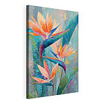 Canvas Schilderijen Schilderij van bloemen en bladeren