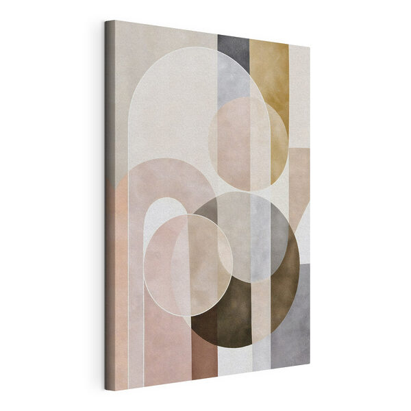 Canvas Schilderijen Abstracte vormen in zachte kleuren