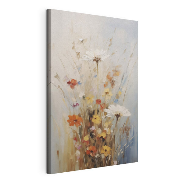 Canvas Schilderijen Schilderij van bloemen in een vaas