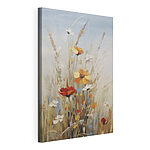Canvas Schilderijen Schilderij van bloemen in een veld