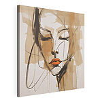 Canvas Schilderijen Schilderij van het gezicht van een vrouw