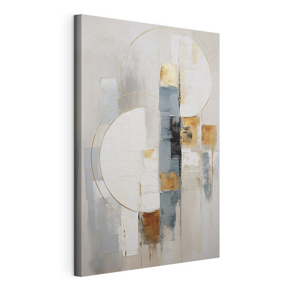Canvas Schilderijen Abstracte compositie met cirkelvormige elementen