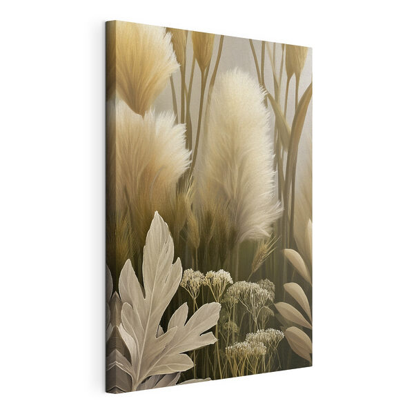 Canvas Schilderijen Verfijnde bloemen in warme tinten