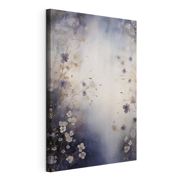 Canvas Schilderijen Schilderij van bloemen op een witte achtergrond