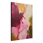 Canvas Schilderijen Schilderij in roze en groene tinten