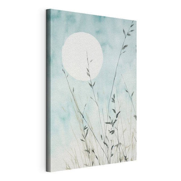 Canvas Schilderijen De zon achter de planten
