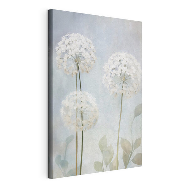 Canvas Schilderijen Groep witte bloemen