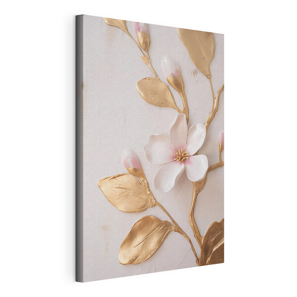 Canvas Schilderijen Verfijnde bloem met zachte pasteltinten