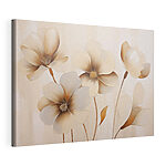 Canvas Schilderijen Schilderij van bloemen op een muur