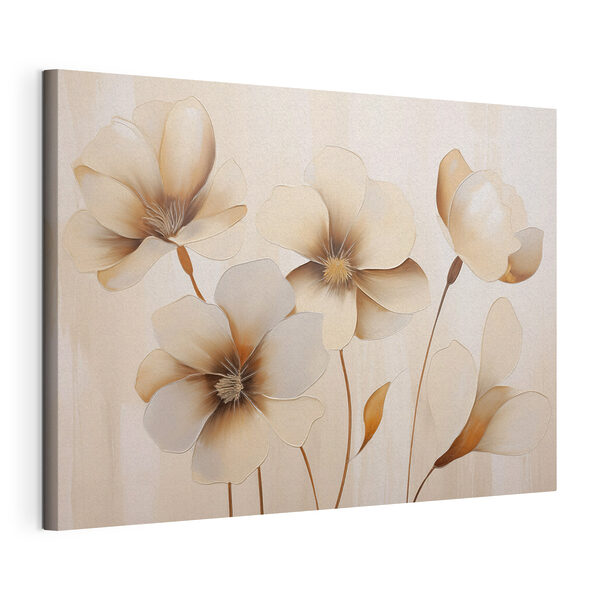 Schilderij van bloemen op een muur Canvas Schilderijen Schilderij van bloemen op een muur